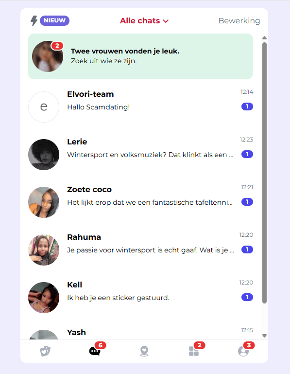 Al binnen enkele seconden na onze registratie worden we overspoeld met valse berichten.